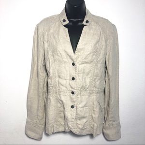 Coldwater Creek Sz 12 Linen Jacket snap buttons